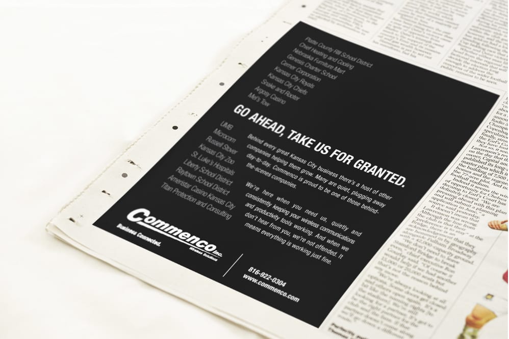 COM type ad mockup