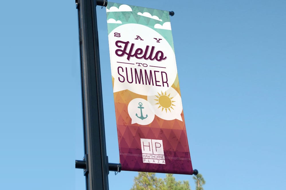 CBRE summer pole banner