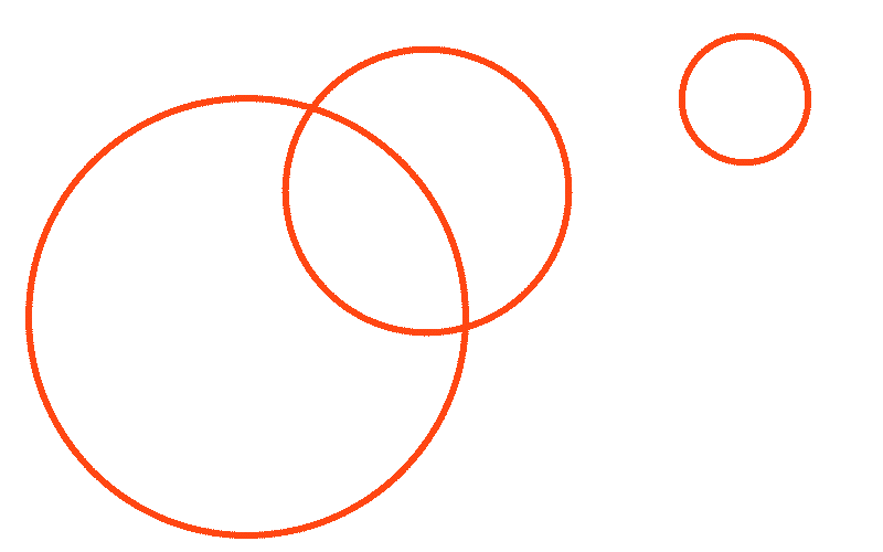 Circles overlapping representing our expertise in advertising and marketing